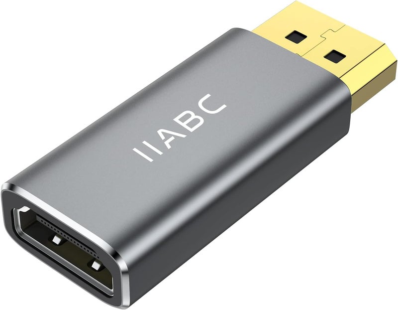 IIABC Displayport to HDMI Adapter 4K 24K Gold Plated Displayport DP to HDMI Female Converter，Uni-Directional Display Port to HDMI Converter Compatible for Lenovo, HP, Dell &More- Grey - Image 1